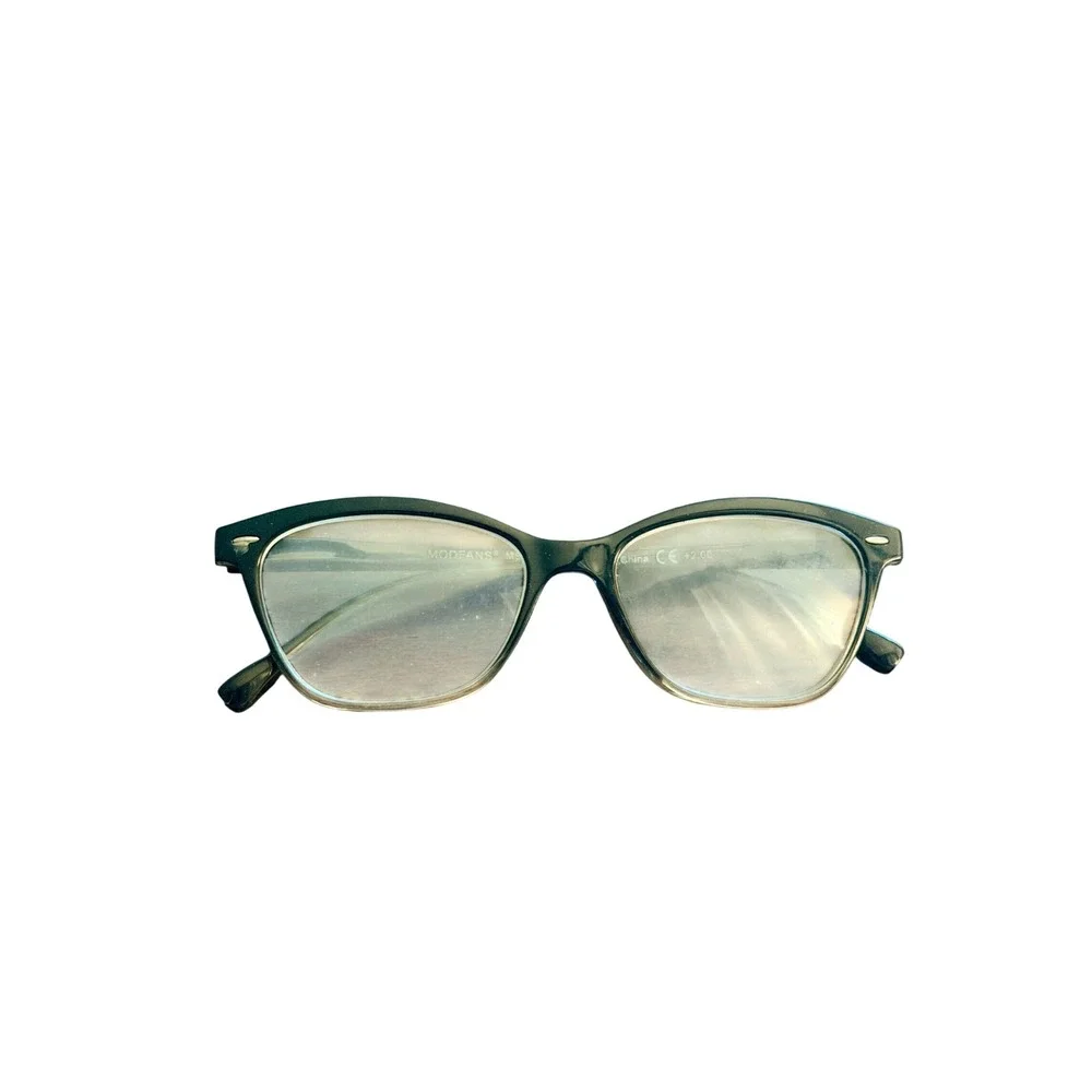 MODFANS MSR031 Black Cat Eye Reading Glasses +2.00 Strength Mens Womens